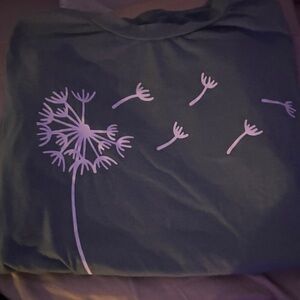 Green T-Shirt with Dandelion Design